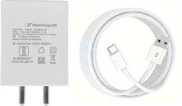 vivo 44 W Quick Charge 4 A Wall Charger for Mobile with Detachable Cable