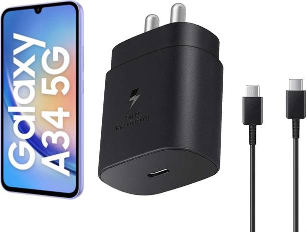 Zybux 25 W PD 3 A Wall Charger for Mobile with Detachable Cable
