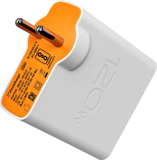 SB 120 W Quick Charge 6 A Wall Charger for Mobile with Detachable Cable