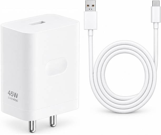 OPPO 45 W SuperVOOC 4 A Wall Charger for Mobile with Detachable Cable