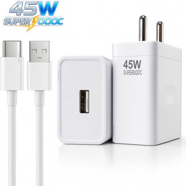 RVAT 45 W SuperVOOC 5 A Wall Charger for Mobile with Detachable Cable