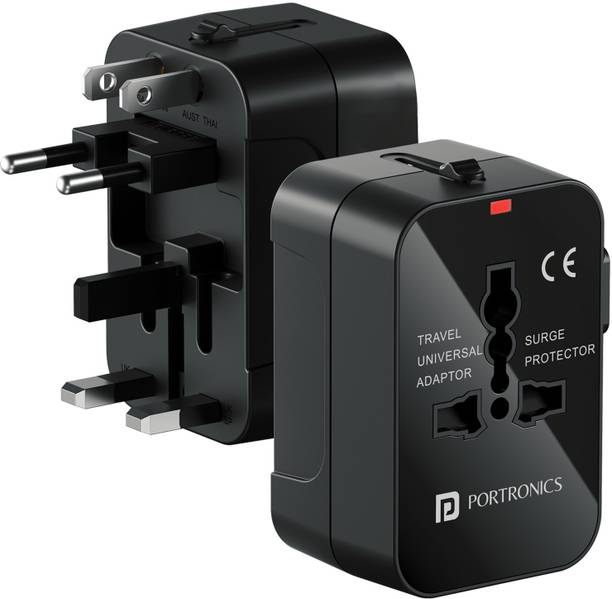 Portronics Juicemate 20W All In One Universal International Travel Adaptor,Type C/USB Port 1  Socket Extension Boards