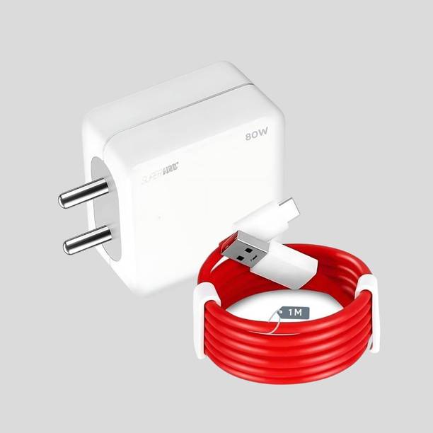 OnePlus 80 W Quick Charge 0.6 A Wall Charger for Mobile with Detachable Cable