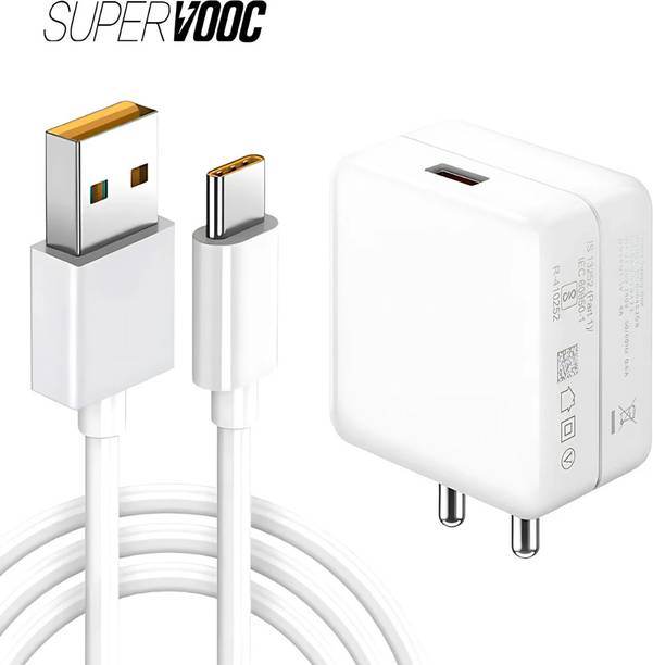 MAK 65 W Supercharge 6 A Wall Charger for Mobile with Detachable Cable