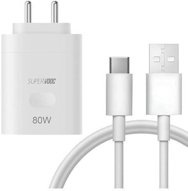 Amozkart 80 W PD 3 A Wall Charger for Mobile with Detachable Cable