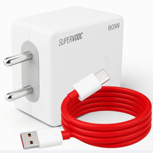 TechBlaze 80 W SuperVOOC 6 A Wall Charger for Mobile with Detachable Cable