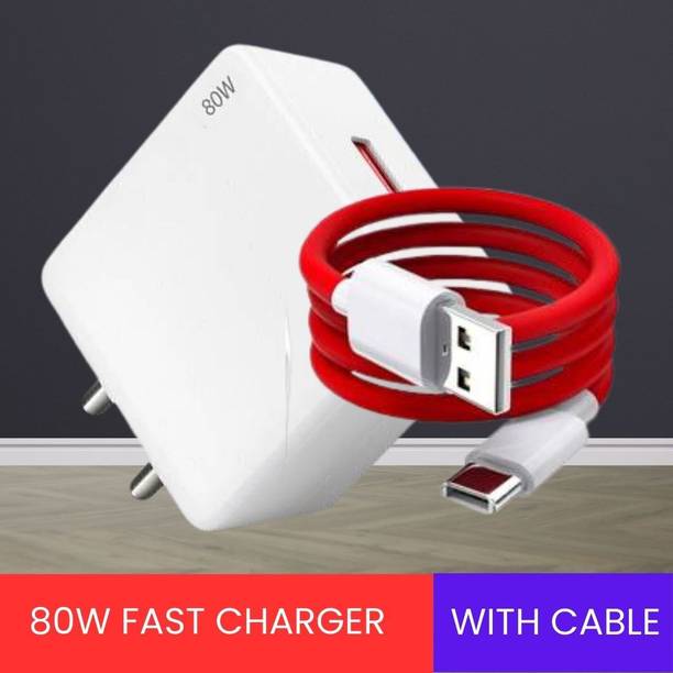 JTP 80 W VOOC 6 A Wall Charger for Mobile with Detachable Cable