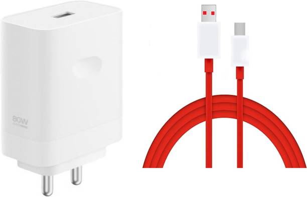 OnePlus 80 W SuperVOOC 7.3 A Wall Charger for Mobile with Detachable Cable