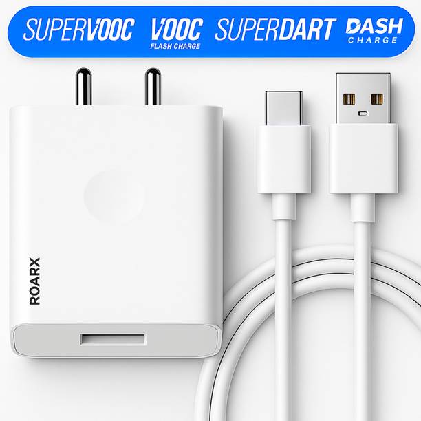 RoarX 33 W SuperVOOC 6 A Wall Charger for Mobile with Detachable Cable