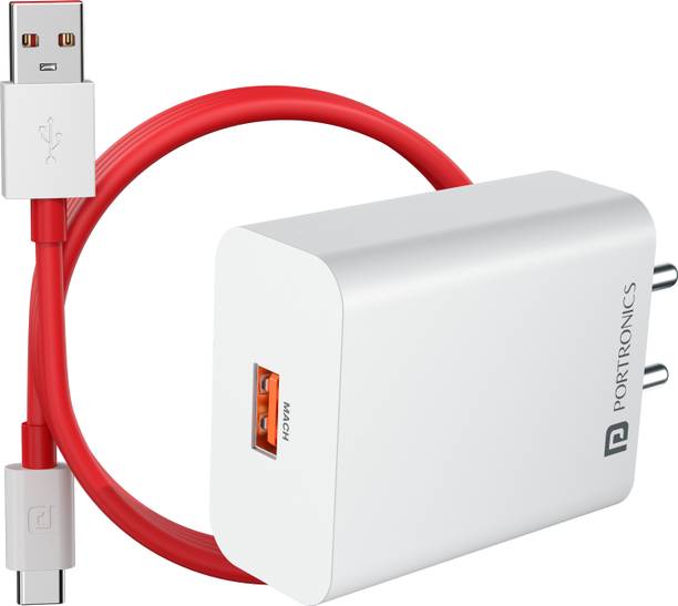 Portronics 30 W SuperVOOC 3 A Wall Charger for Mobile with Detachable Cable