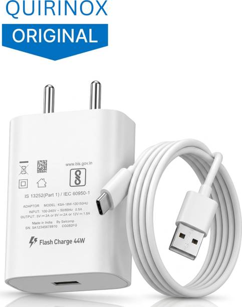 quirinox 44 W Quick Charge 4.4 A Wall Charger for Mobile with Detachable Cable