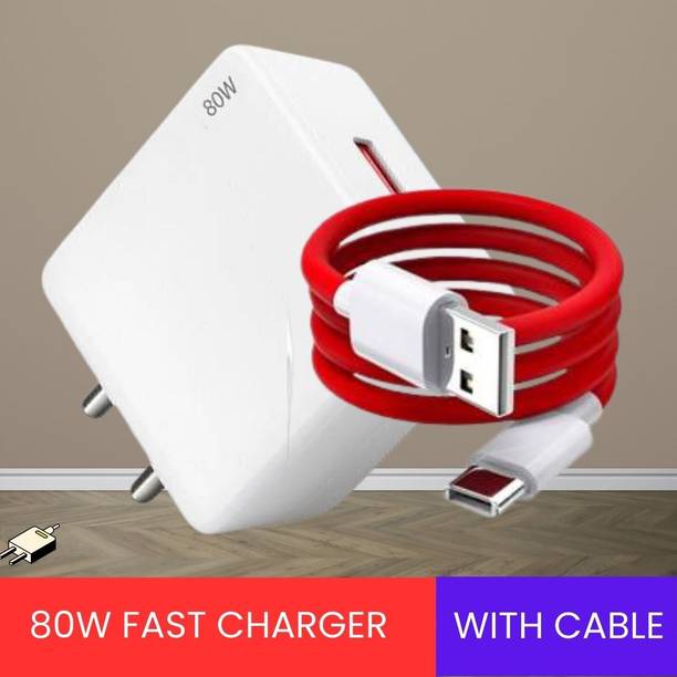 JTP 80 W VOOC 6 A Wall Charger for Mobile with Detachable Cable