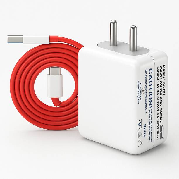 SB 80 W SuperVOOC 7.3 A Wall Charger for Mobile with Detachable Cable
