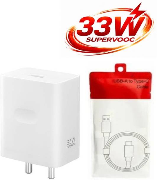 OnePlus 33 W SuperVOOC 3 A Wall Charger for Mobile with Detachable Cable