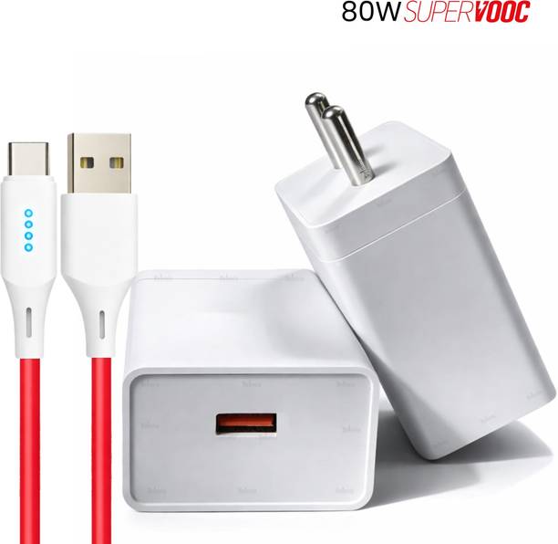 Sulania 80 W SuperVOOC 8 A Wall Charger for Mobile with Detachable Cable