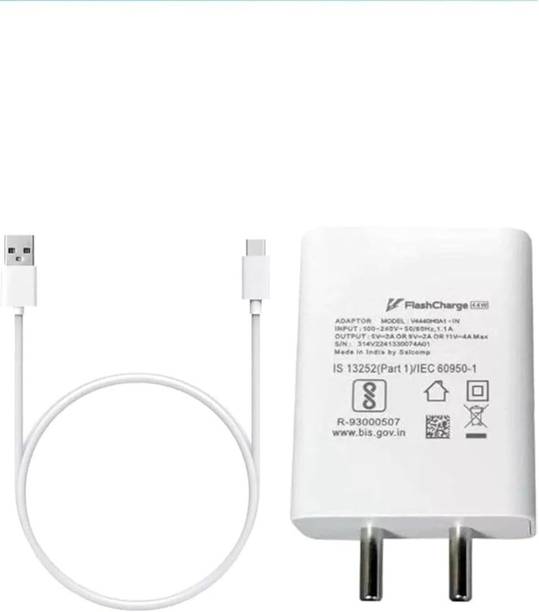 vivo 44 W Quick Charge 4 A Wall Charger for Mobile with Detachable Cable