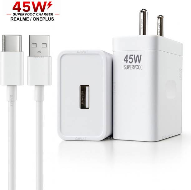 RVAT 45 W SuperVOOC 5 A Wall Charger for Mobile with Detachable Cable