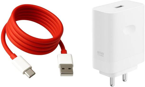 OnePlus 80 W SuperVOOC 7.3 A Wall Charger for Mobile with Detachable Cable