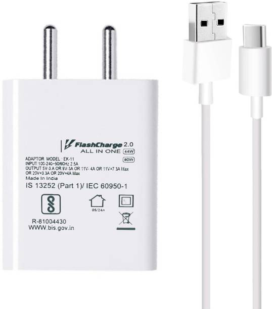 Ekon 80 W Quick Charge 7 A Wall Charger for Mobile with Detachabl