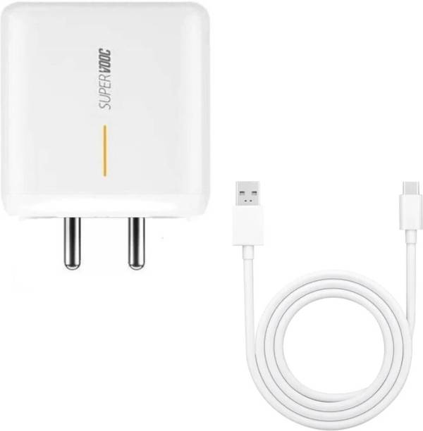 WEFIXALL 65 W SuperVOOC 5 A Wall Charger for Mobile with Detachable Cable