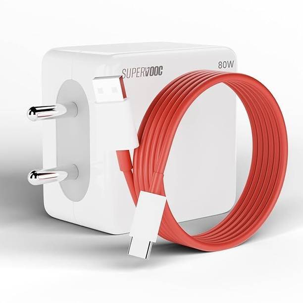 OnePlus 80 W SuperVOOC 7.3 A Wall Charger for Mobile with Detachable Cable