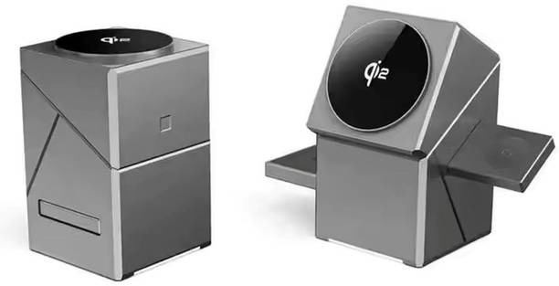 Gentle e kart Iron Hide 15W Qi2 Fast Wireless Charger Compact Travel Station for iPhone/Watch Charging Pad