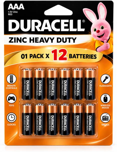 DURACELL ZINC HEAVY DUTY AAA BATTERIES 1.5 V LEAK RESISTANT POWER  Battery