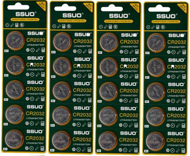 SSUO CR2032 Lithium Coin  3V, Suitable for use in CAR Key, GLUCOMETER  Battery