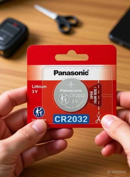 Panasonic CR2032 Coin battery used for car key remotes,glucometers,AirTag,etc (Pack of 1)  Battery