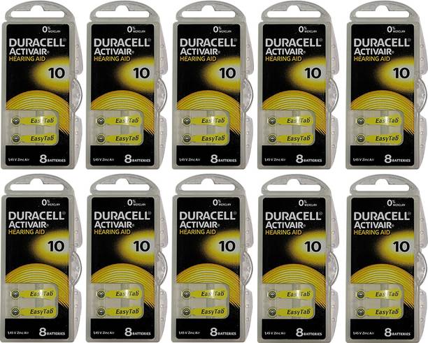 DURACELL Hearing Aids Batteries Size 10 (80 batteries) | DU10 Size Hearing Aid   Battery
