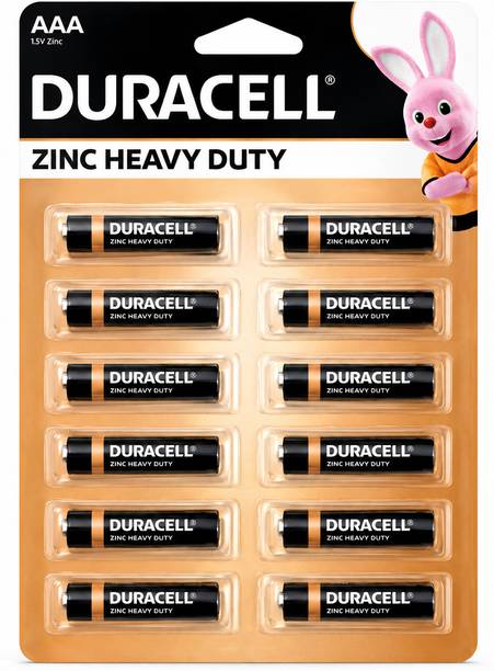 DURACELL AAA Zinc Heavy Duty Batteries Pack of 12 | Long Lasting Reliable Power 1.5V  Battery