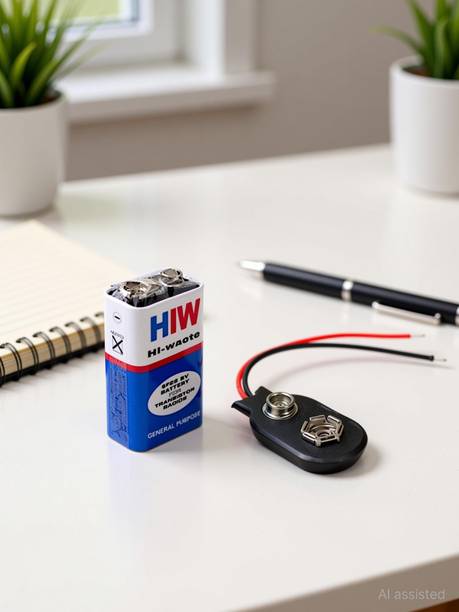 AVISRI 1 PCS 9 VOLTS HW with Connector, HI-WATT 100% 9V Long Life  Battery