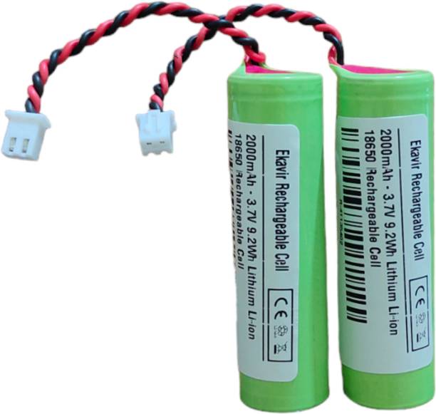 Ekavir Li-ion 2200 mAh 18650 3.7v Rechargeable, Size:18mm x 65mm, 2Pin Wired Attached  Battery