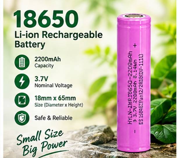 ABE 18650 Flat Top Rechargeable  2200mAh 3.7V Li-Ion Cell  Battery