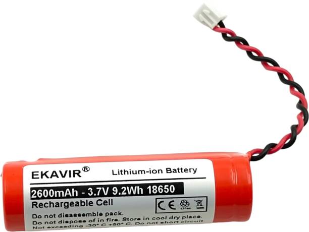 Ekavir 2600mAh 3.7V 18650 Lithium Li-ion  with Wired, 65x18mm  Battery