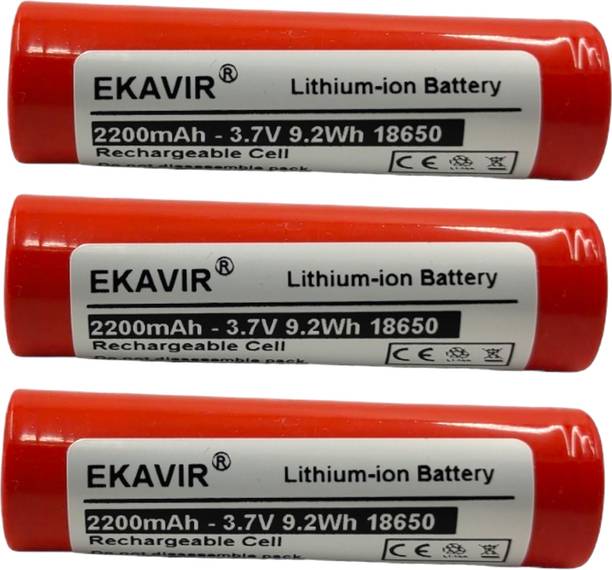 Ekavir 18650 Lithium-ion  Cell 2200mAh, 3.7V Rechargeable 65x18mm  Battery