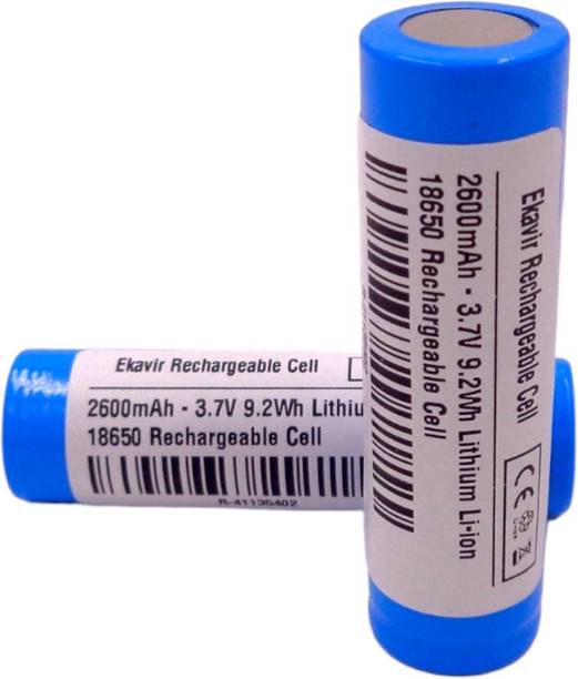 Ekavir 18650 battery rechargeable lithium cell li-ion 3.7V 2600mah high capacity  Battery