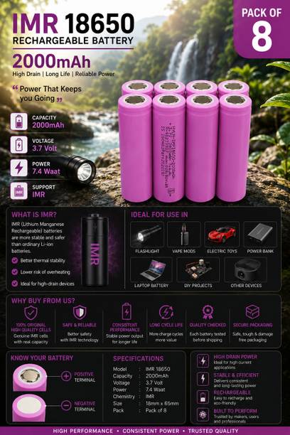 khurafatiLabs KL-IMR-18650-2000-3.7V-P8  Battery