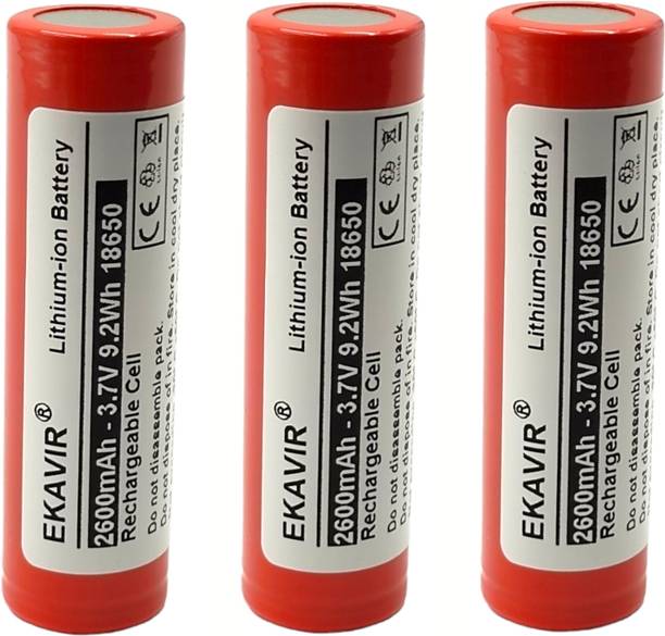 Ekavir 18650 Lithium-ion  Cell 2600mAh, 3.7V Rechargeable 65x18mm  Battery