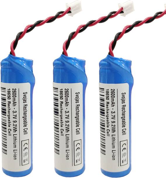 Svojas Lithium Rechargeable 3.7 Volt 18650 2600 mAh 3 Pcs   Battery