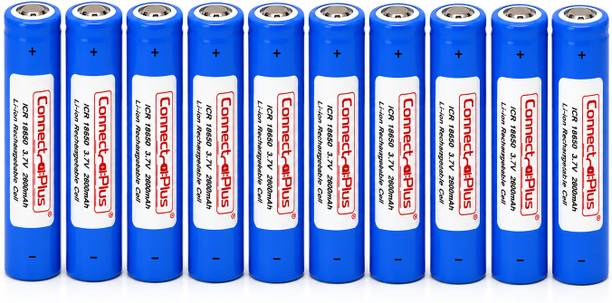 Connectplus 3.7V 2600mAh Lithium-Ion Rechargeable 18650 Cell Pack of 10 Battery