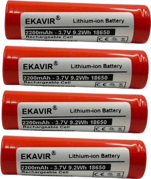 Ekavir 2200mAh 18650, 3.7V Long-Lasting Li-ion , Size: 65X18mm  Battery