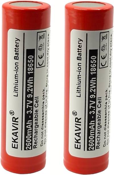 Ekavir High-Capacity 18650 Li-ion : 2600mAh, 3.7V, 65X18mm  Battery