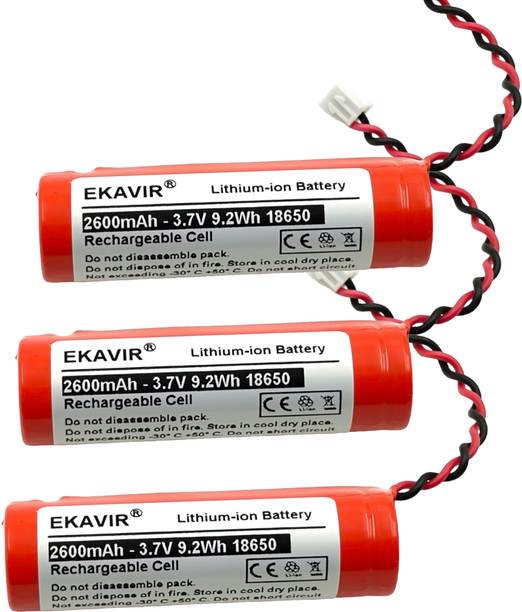 Ekavir 18650 Lithium-ion  Cell 2600mAh, 3.7V with 2 Pin Wired  Battery