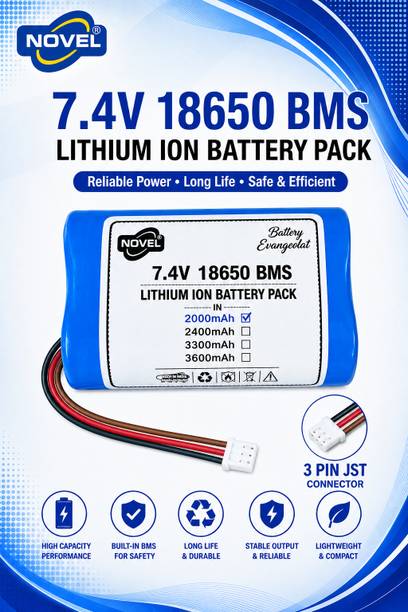 NOVEL 7.4V 2000mAh 18650 JST 3 PIN CONNECTOR  Battery