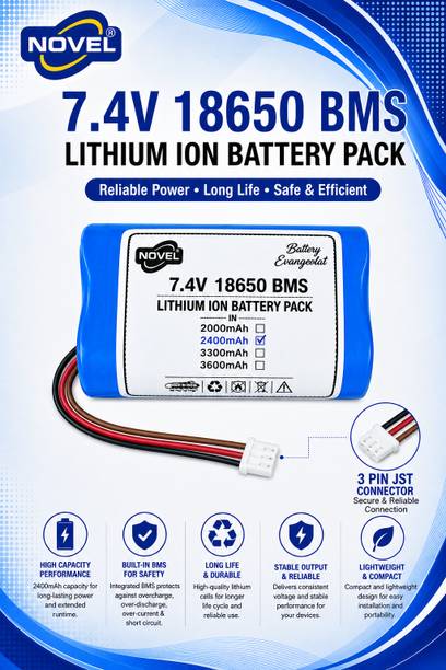 NOVEL 7.4V 2400mAh 18650 JST 3 PIN CONNECTOR  Battery