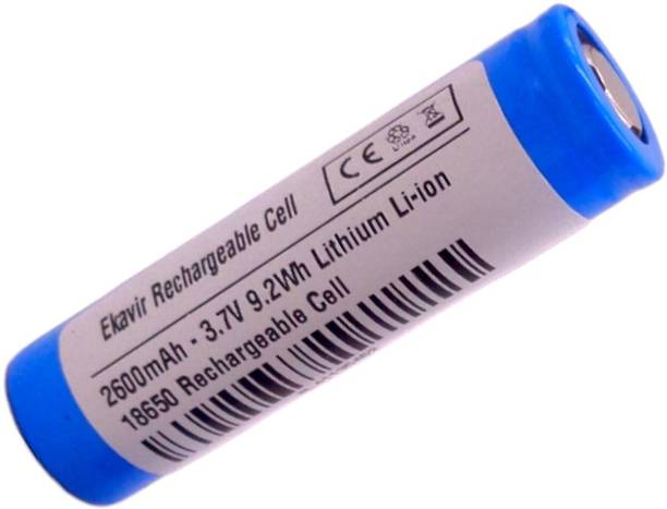 Ekavir 18650 Lithium Ion Batteries 2600mah 3.7V - Rechargeable Cylindrical   Battery