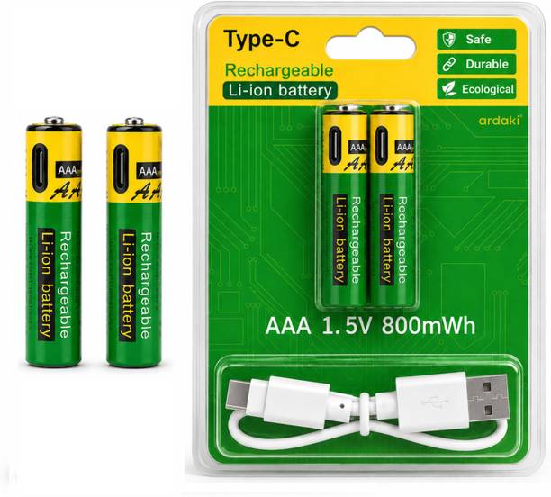 ARDAKI AAA Rechargeable  1.5V 800mWh reusable Lithium Ion Type-C Charging  Battery