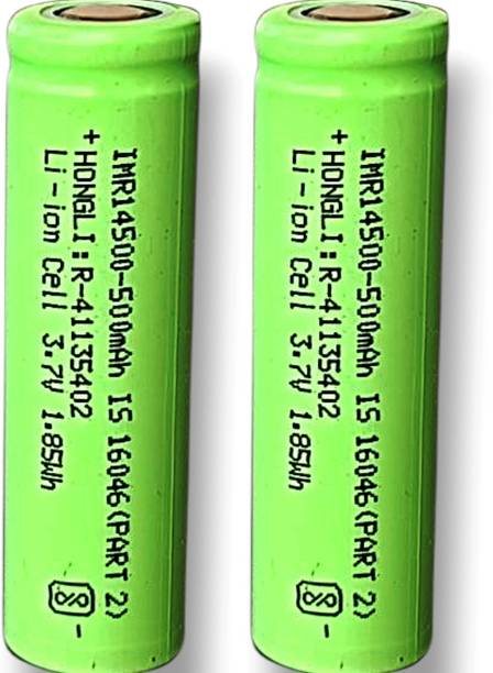 AVISRI 2 pcs 3.7V 500mAh Li-ion 14500 Rechargeable   Battery