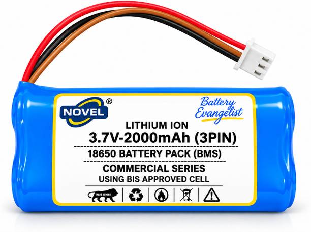 NOVEL 3.7V 2000mAh 18650 JST 3 PIN CONNECTOR  Battery